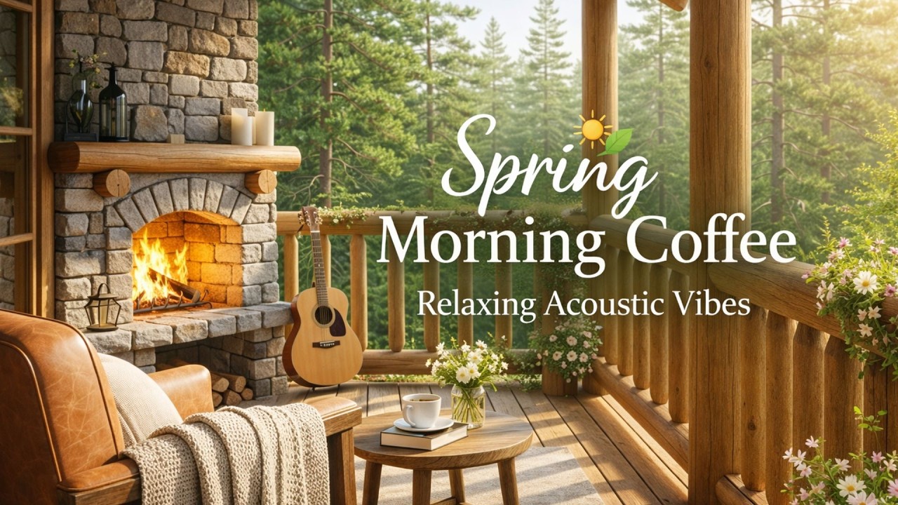 Golden Spring Light on the Balcony | Relaxing Coffee Time Ambience