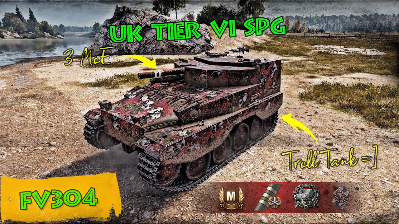 FV304 UK Tier VI SPG | World of Tanks Replays | 3 MoE Troll Tank