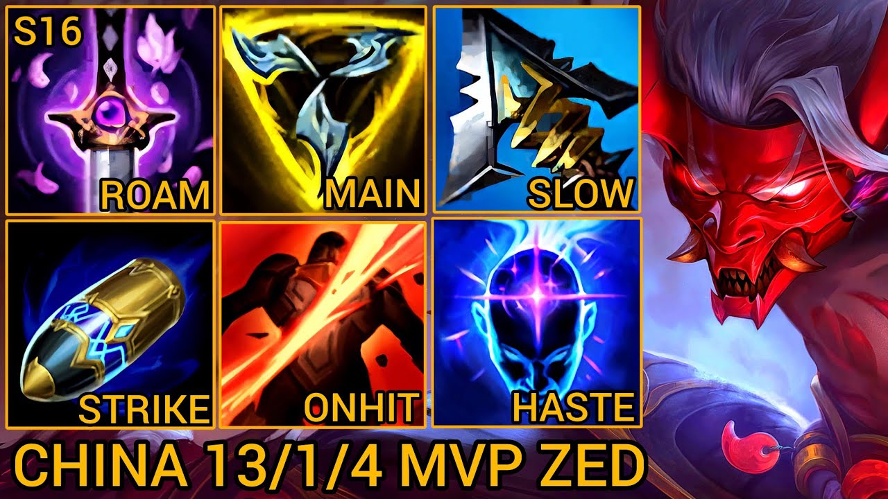 Country Top 1 Zed 13/1/4 Solo Q MVP - China Server Wild Rift High Elo Tier Builds & Runes
