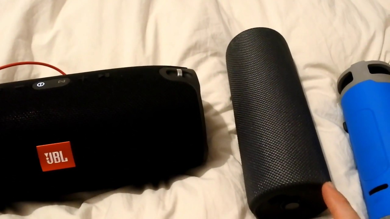 JBL Extreme vs UE Megaboom vs Scosche BoomBottle+ comparison