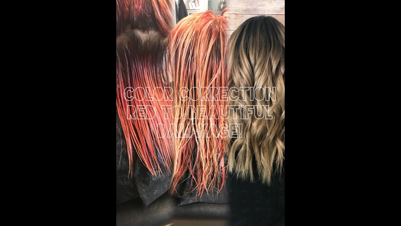 COLOR CORRECTION (red to beautiful balayage) + TAPE IN HAIR EXTENSIONS