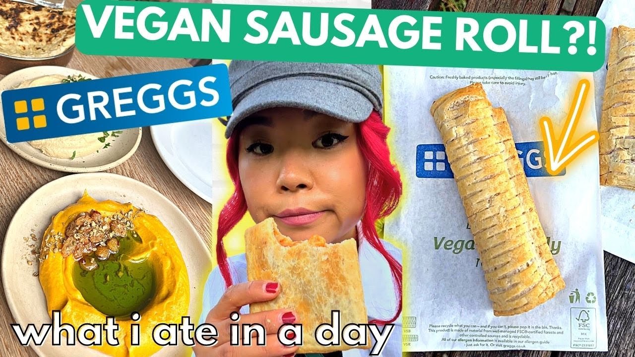 GREGGS VEGAN TASTE TEST (CHEAPEST Takeout Vegan Meal in UK?! ) / Vegan What I Ate in a Day VLOG