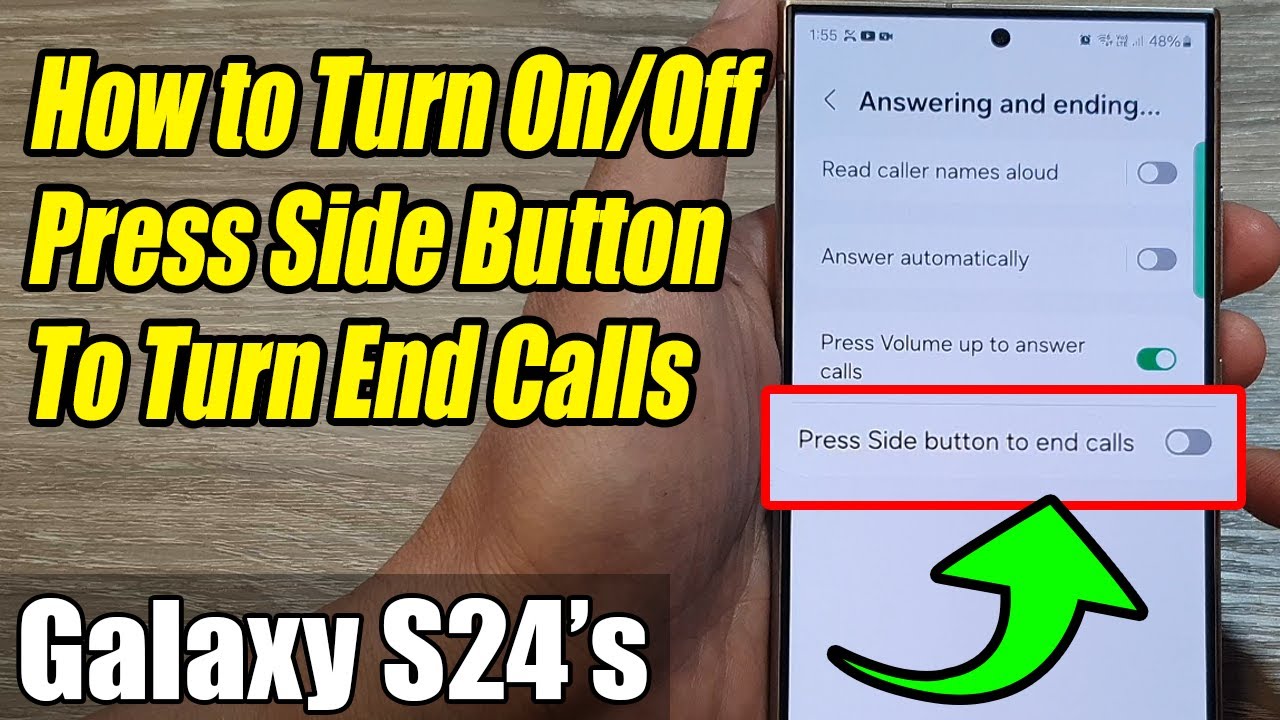Galaxy S24/S24+/Ultra: How to Turn On/Off Press Side Button To End Calls
