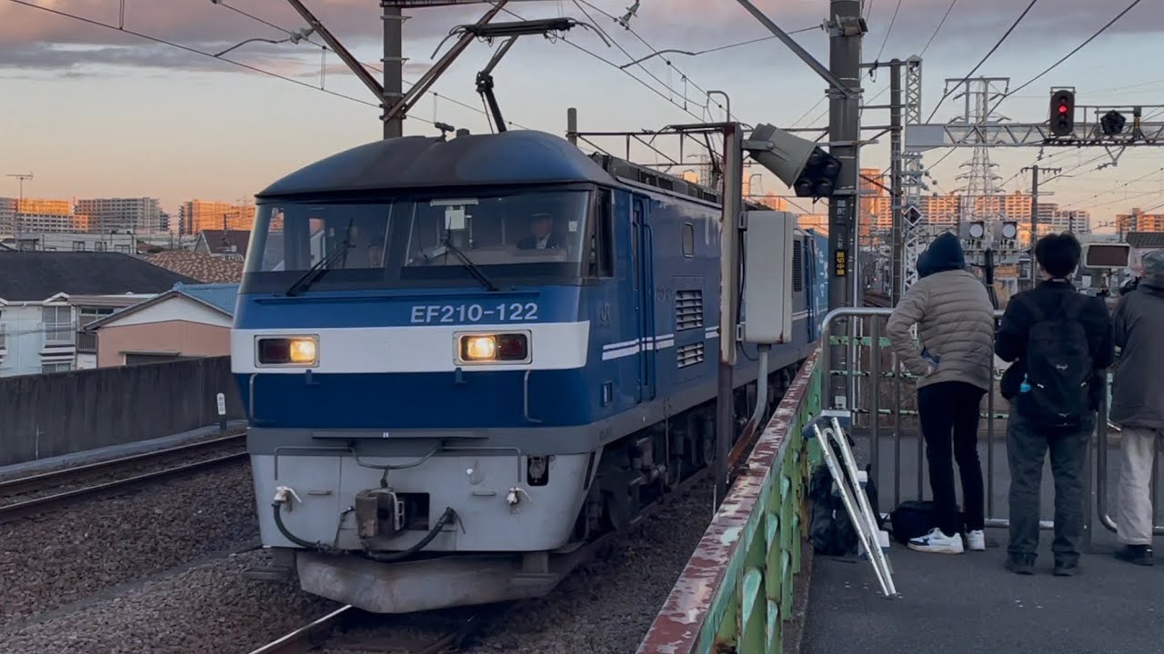 【着雪あり！】3076レ吹A223仕業ef210-122号機+コキ20両