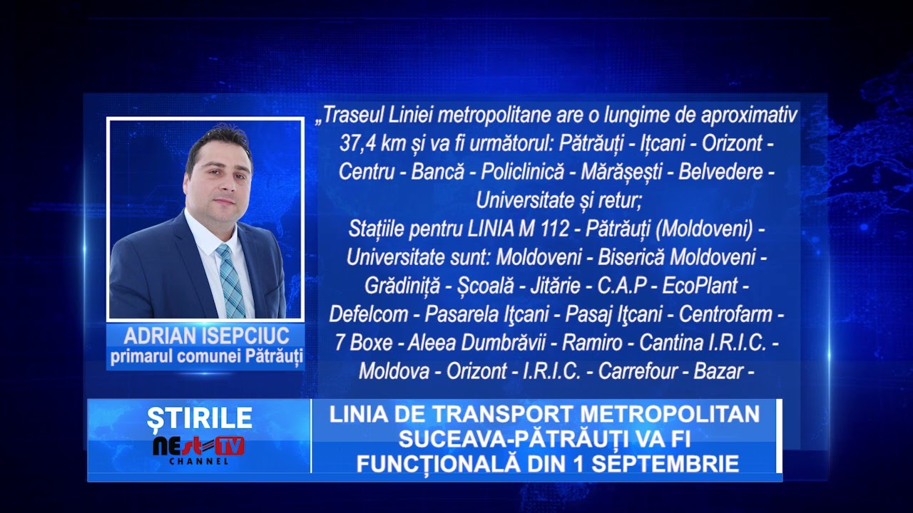 Linia de transport metropolitan Suceava-Pătrăuți va fi funcțională din 1 septembrie
