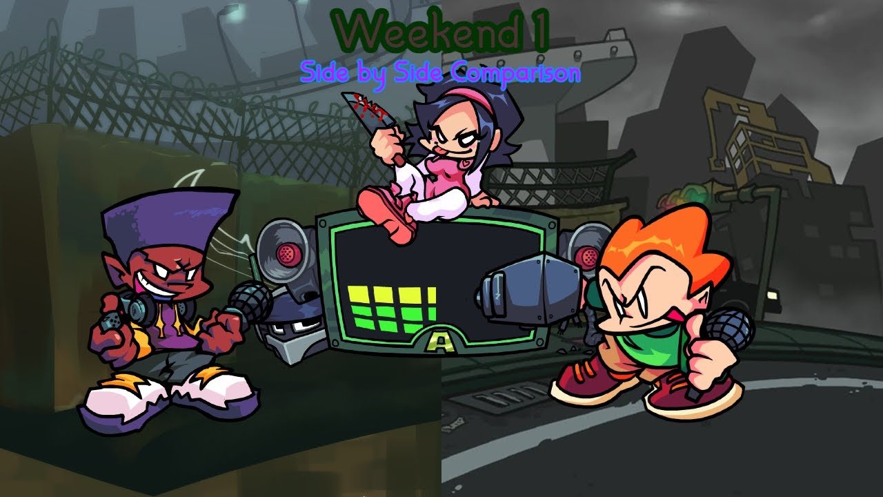Friday Night Funkin' Weekend 1 (Leaked Build and Finished Build Side By Side Comparison)