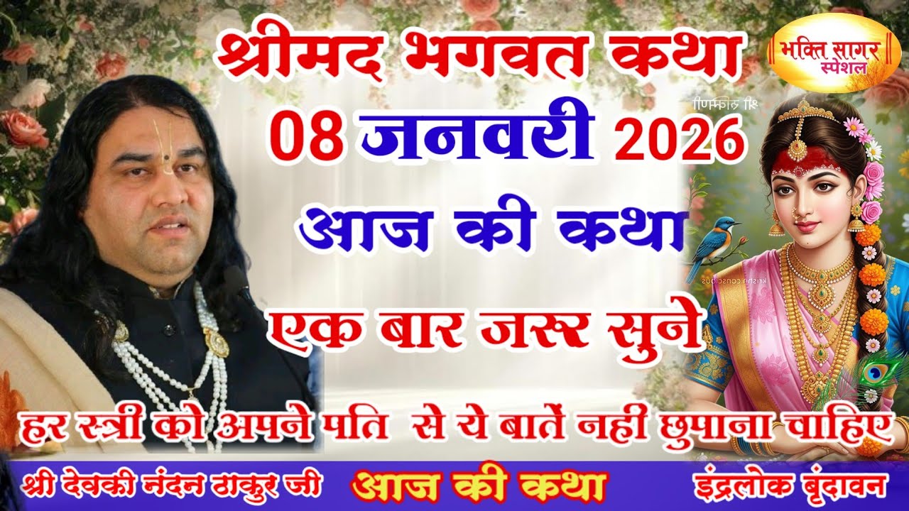 आज की कथा 💥 Shri Devkinandan Thakur Ji 💥#shreemadbhagwatkatha #गुरुवार की कथा# 08  जनवरी 2026
