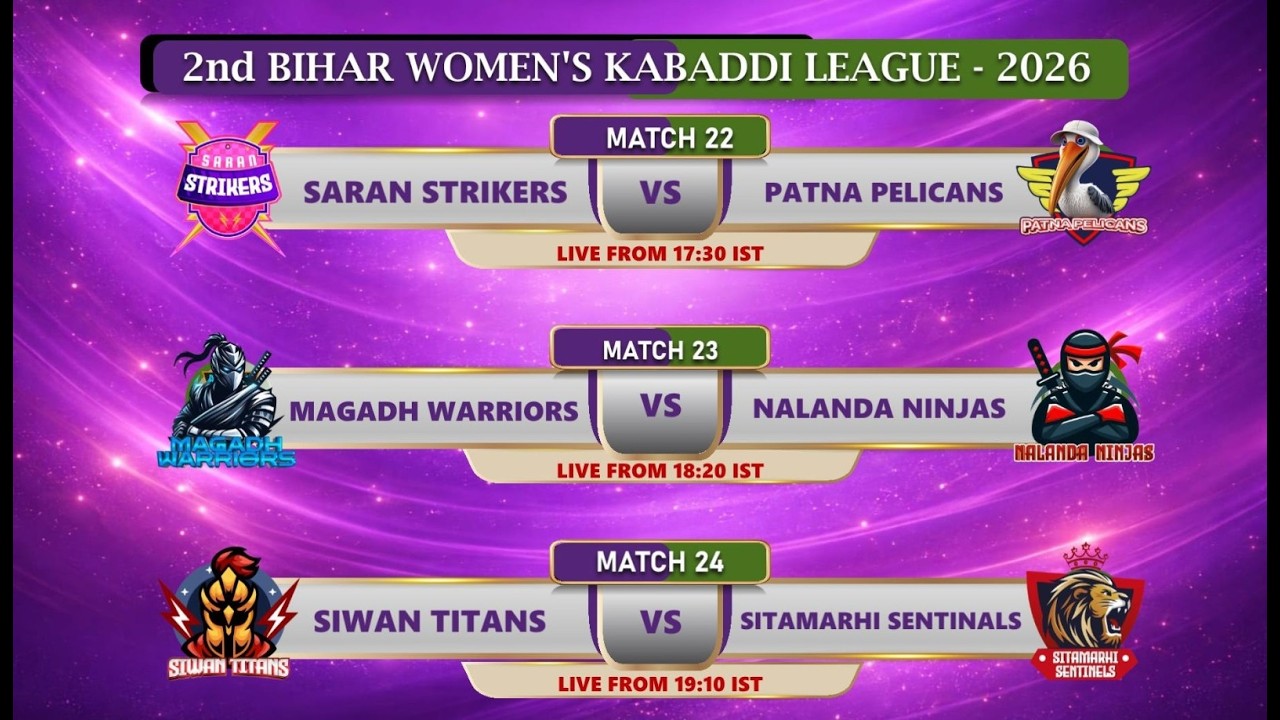 🔴 LIVE | Day 4 Matches 22, 23 & 24 | 2nd Bihar Women’s Kabaddi League 2026 | BSSA