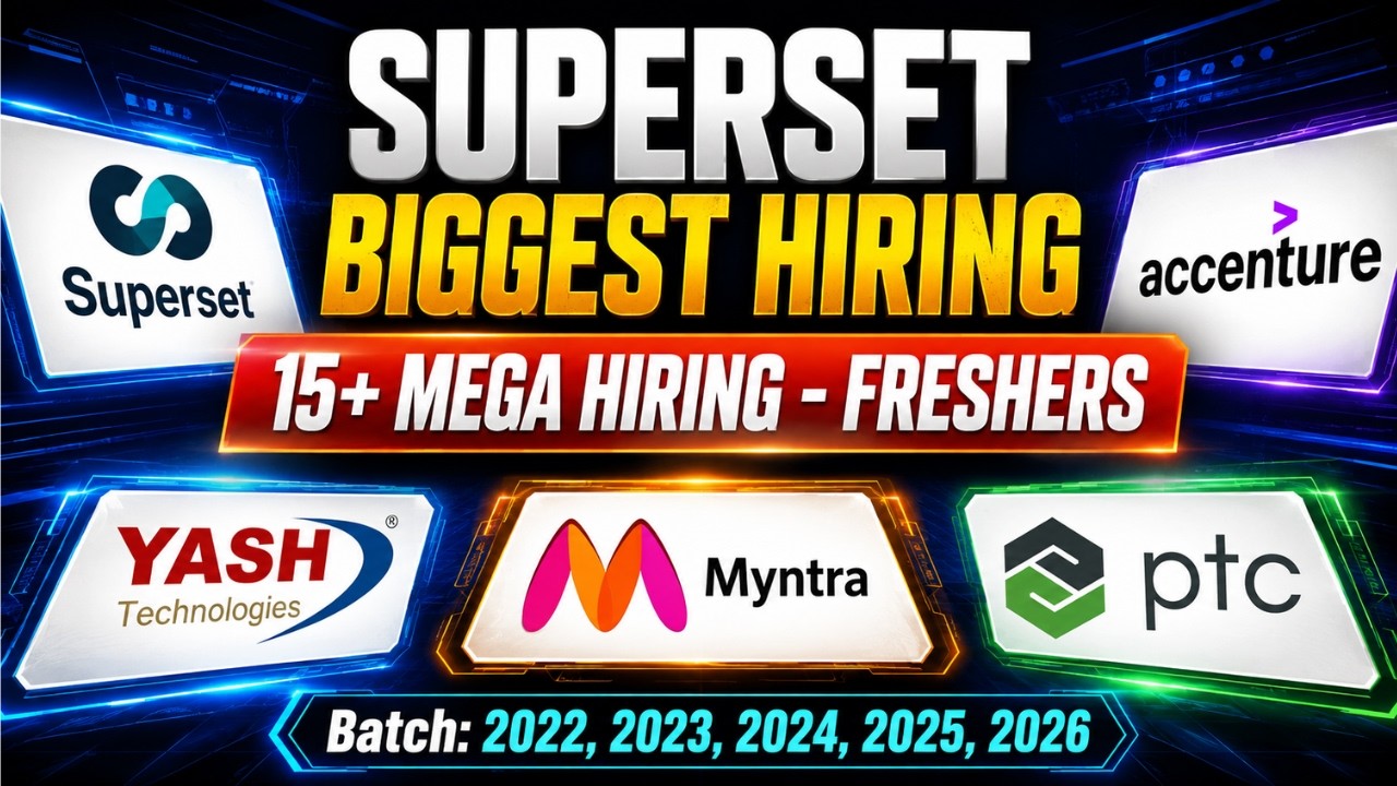 Superset Biggest Hiring | 15+ Mega Hiring For Freshers | Off Campus Hiring Apply Now