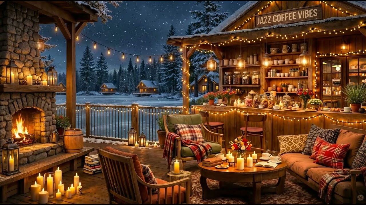 Winter Snow Coffee Study Piano ☕ Jazz Ambience