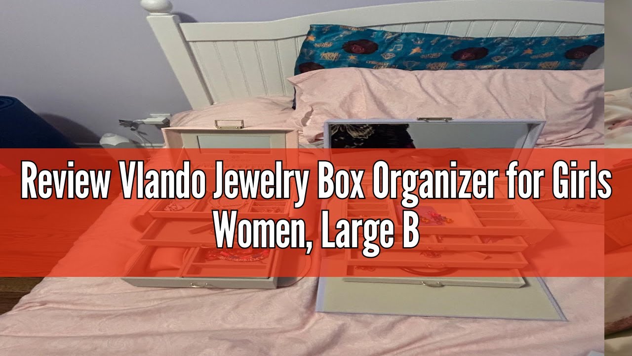 Review Vlando Jewelry Box Organizer for Girls Women, Large Baroque Jewelry Storage Box with Mirror,D