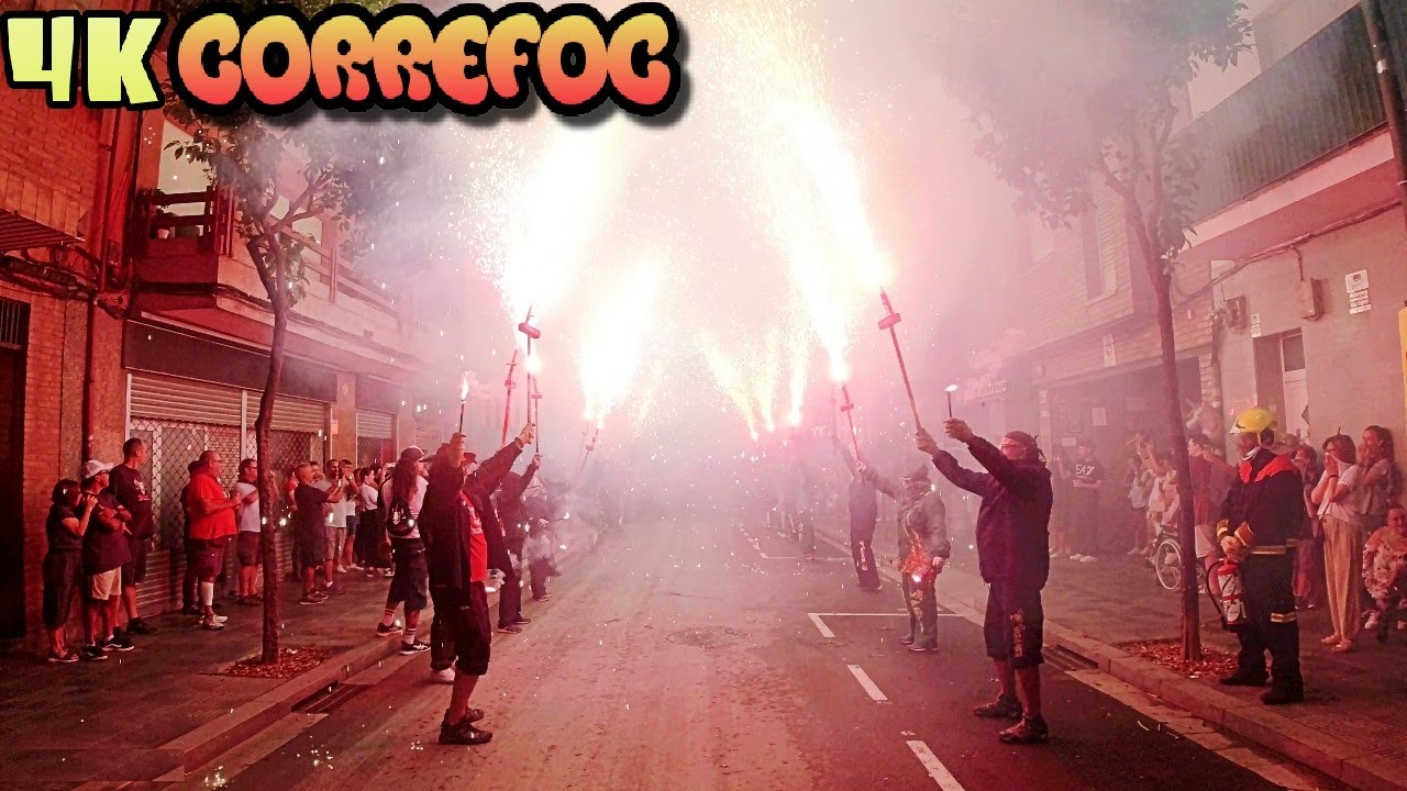Correfoc Festa Major 2024 | Sant Adria Besos | Barcelona, Spain 4K
