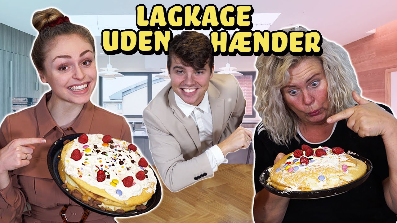 Hvem kan lave den bedste lagkage uden hænder?! Mor vs Datter