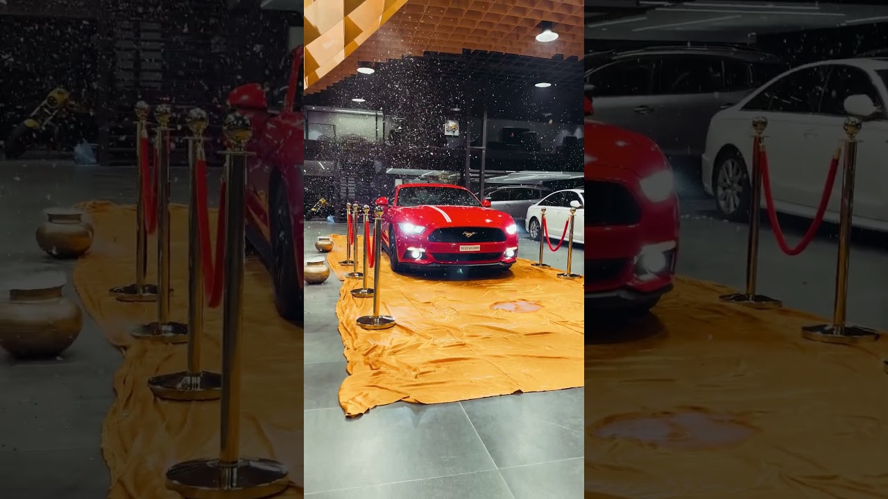 Taking delivery of Ford Mustang GT in Hyderabad - SK Car Lounge #hyderabad #ford #mustang #supercars