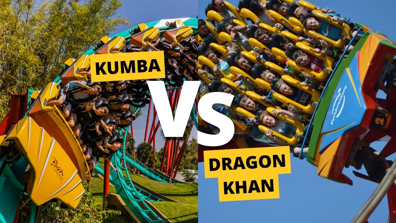 Kumba vs Dragon Khan | Coaster Comparison POV