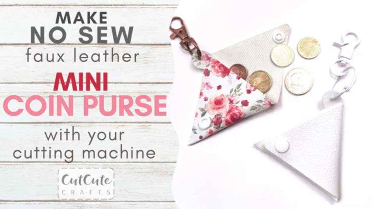 DIY Mini Triangle Keychain Coin Purse with Faux Leather and your Cricut or Silhouette Machine