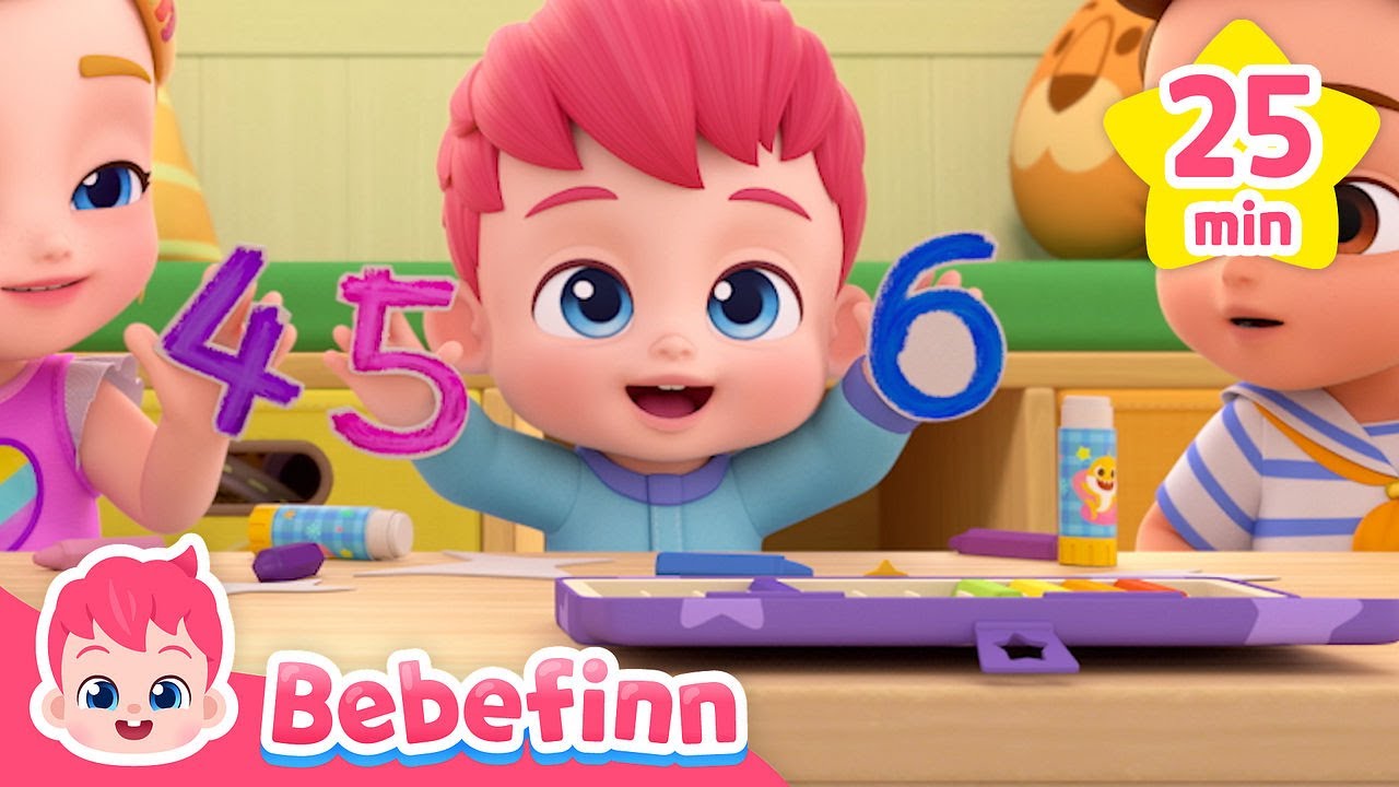 Ten Little Sharks + More Number Songs for Kids | Bebefinn Nursery Rhymes
