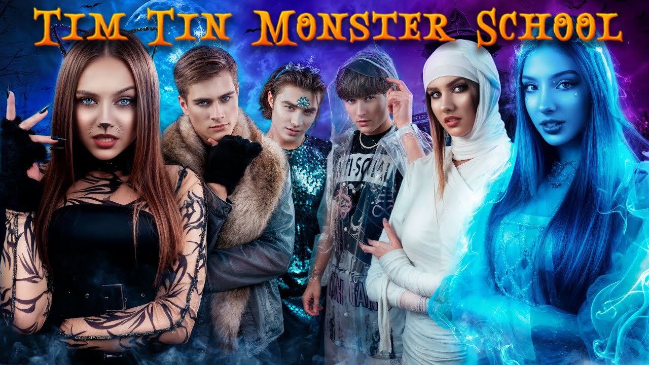 We Gingen naar de TimTinTastisch Monster School! Weercat vs Geest vs Mummie Meisje