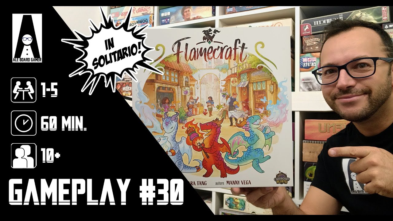 Gameplay #30: partita completa in solitario a Flamecraft, un gioco da tavolo per tutta la famiglia!