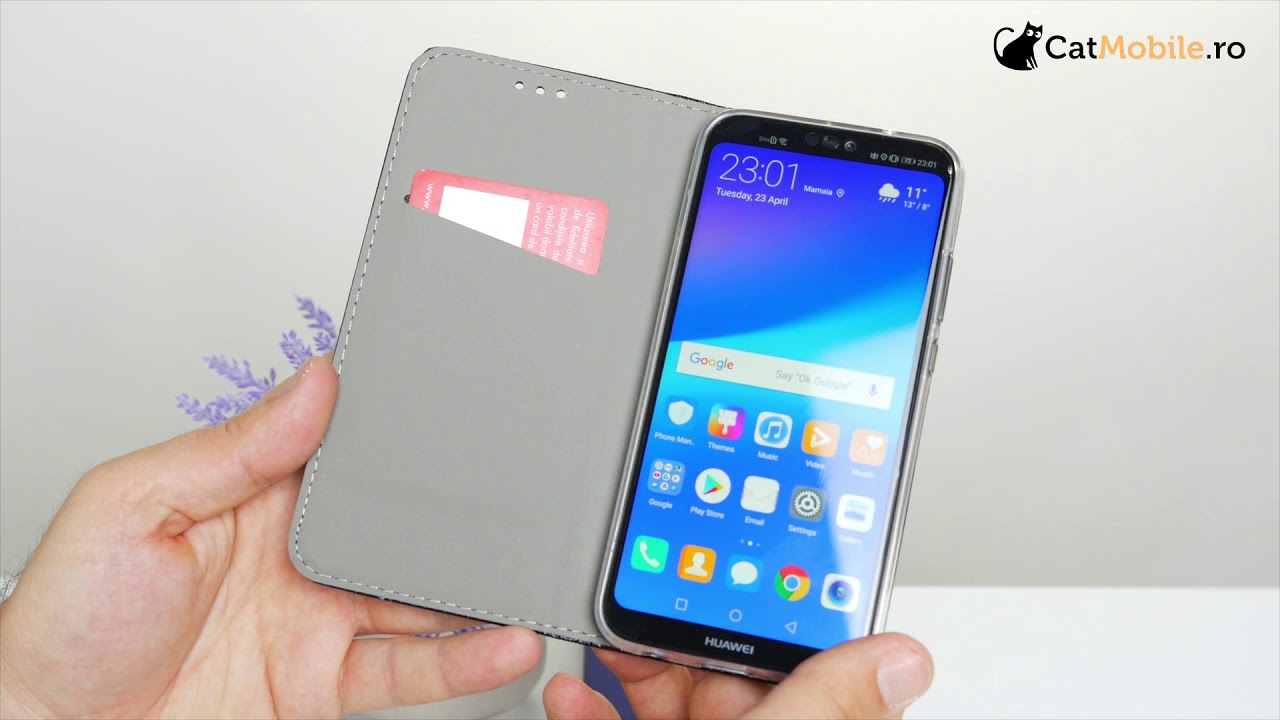 Husa tip carte Smart Book cu Portofel interior si functie Kick-Stand