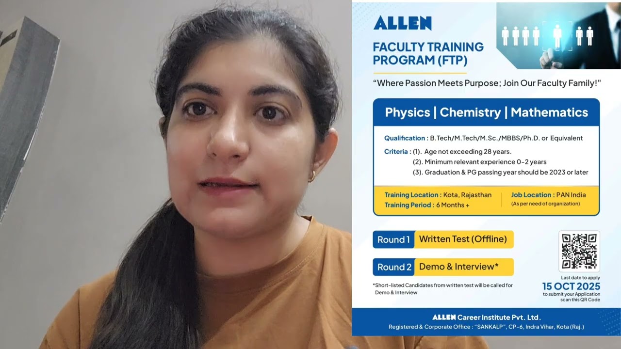 ALLEN Faculty training program #allen  #jobopportunities #job #teachingjob #jobinallen #jobinallen