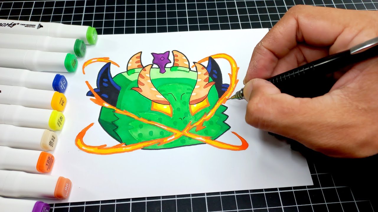 como DESENHAR a FRUTA DRAGON REWORK BLOX FRUITS - HOW TO DRAW BLOX FRUITS DRAGON REWORK