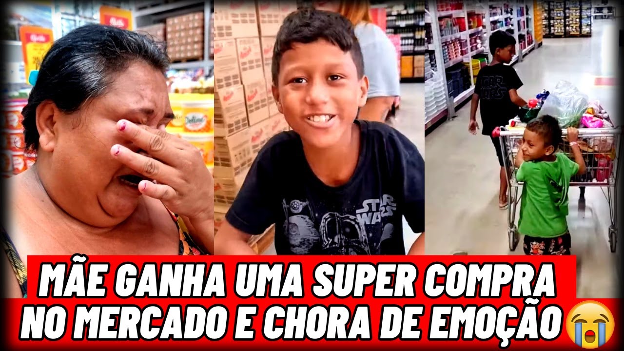 Mãe Ganha uma Super Compra no Mercado e Chora de Emoção ❤️🙏