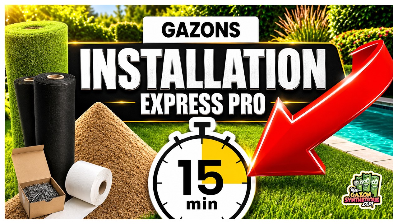 Gazon synthétique Installation EXPRESS pro sur terre (explications en moins de 15mn) !