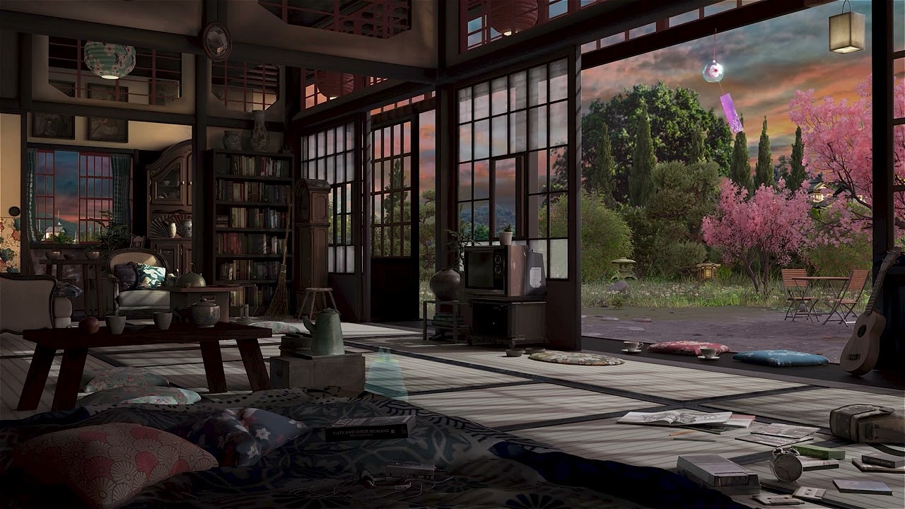 Cozy Japanese farm side, it starts from evening to night with calming summer sounds.🙏👍