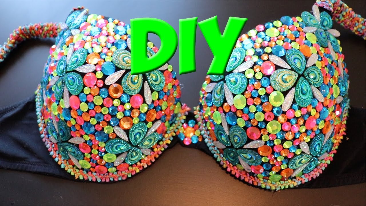 DIY Caribana EDC Festival Bra |  How to Carnival or Halloween Costume