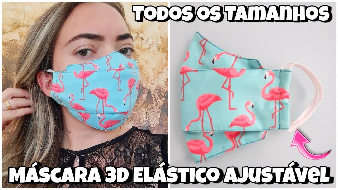MÁSCARA 3D FORMA MAIS FÁCIL DE FAZER |com elástico ajustável |todos os Tamanhos!fabric face mask 3d
