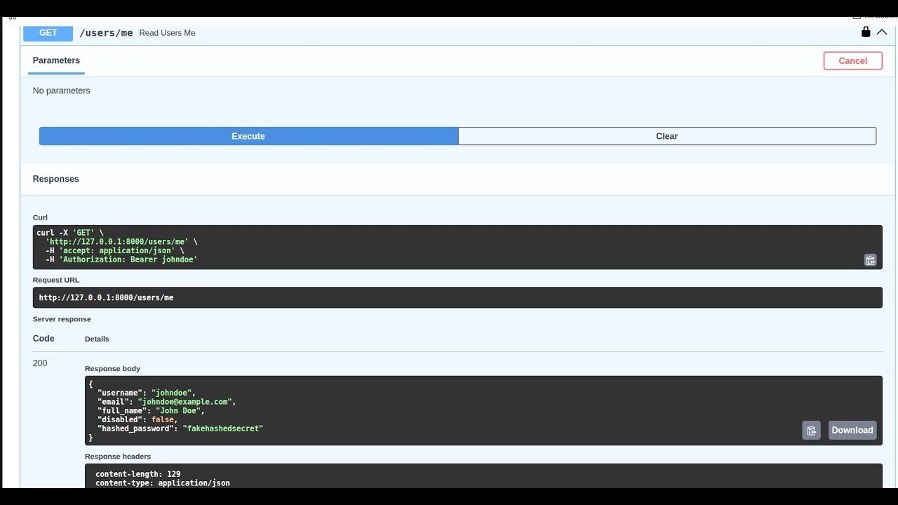 Python FastAPI authorisation with password