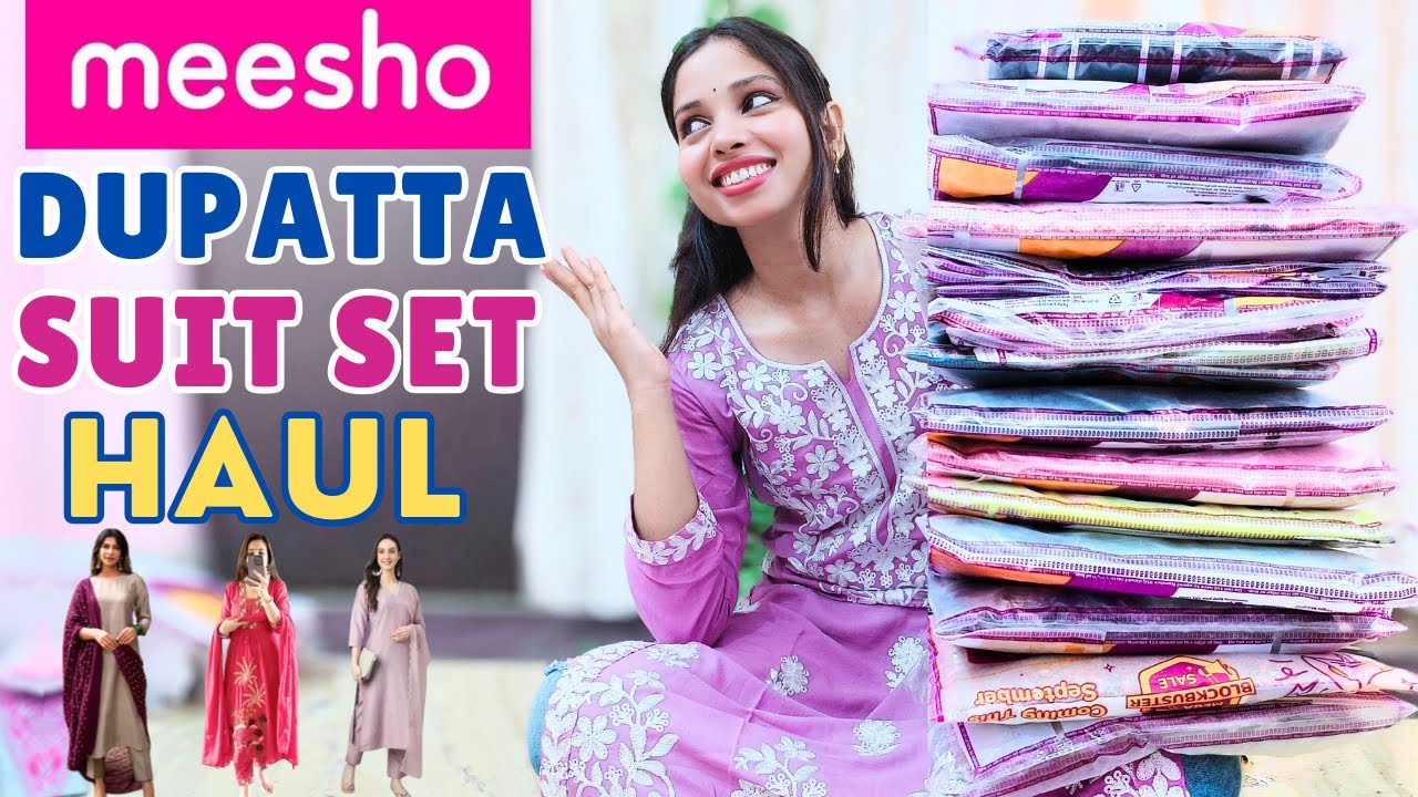 HUGE Designer Dupatta suit set haul from Meesho 💞 l Festive wear kurta set Under 600 😍l