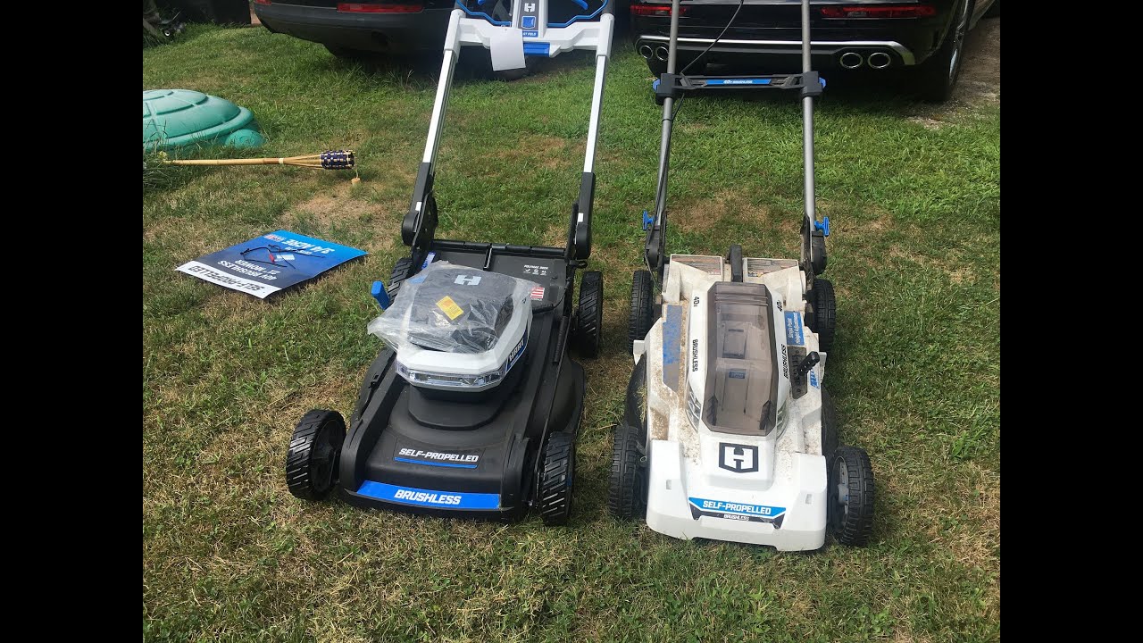 Hart RYOBI 40v Lawn Mower Comparison HLPM02 old original Self Propelled to Newer HLPM06 21" 20"