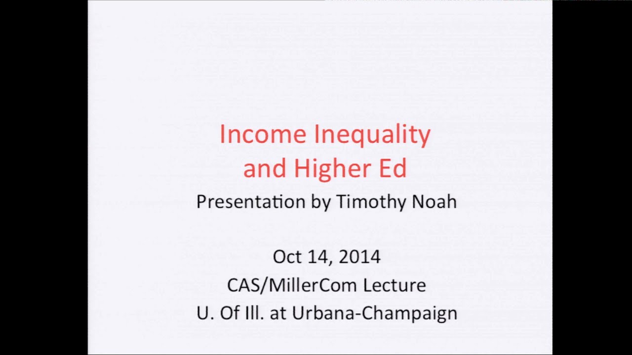 American Higher Education and Income Inequality