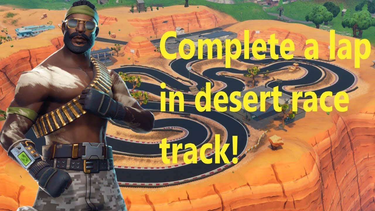Fortnite Challenge - Complete a Lap of Desert Race Track *Made Easy*