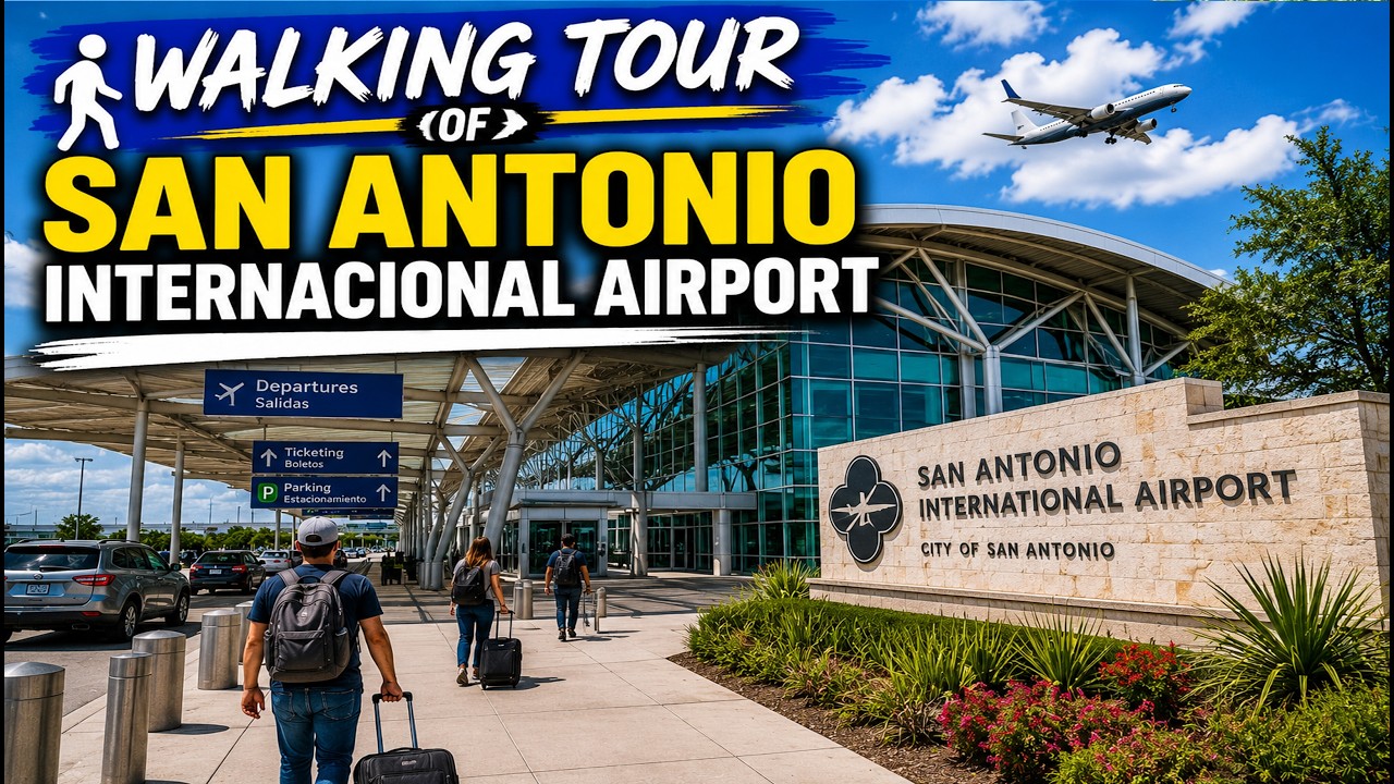 walking tour San Antonio Internacional Airport I Airport in Texas, U.S.A