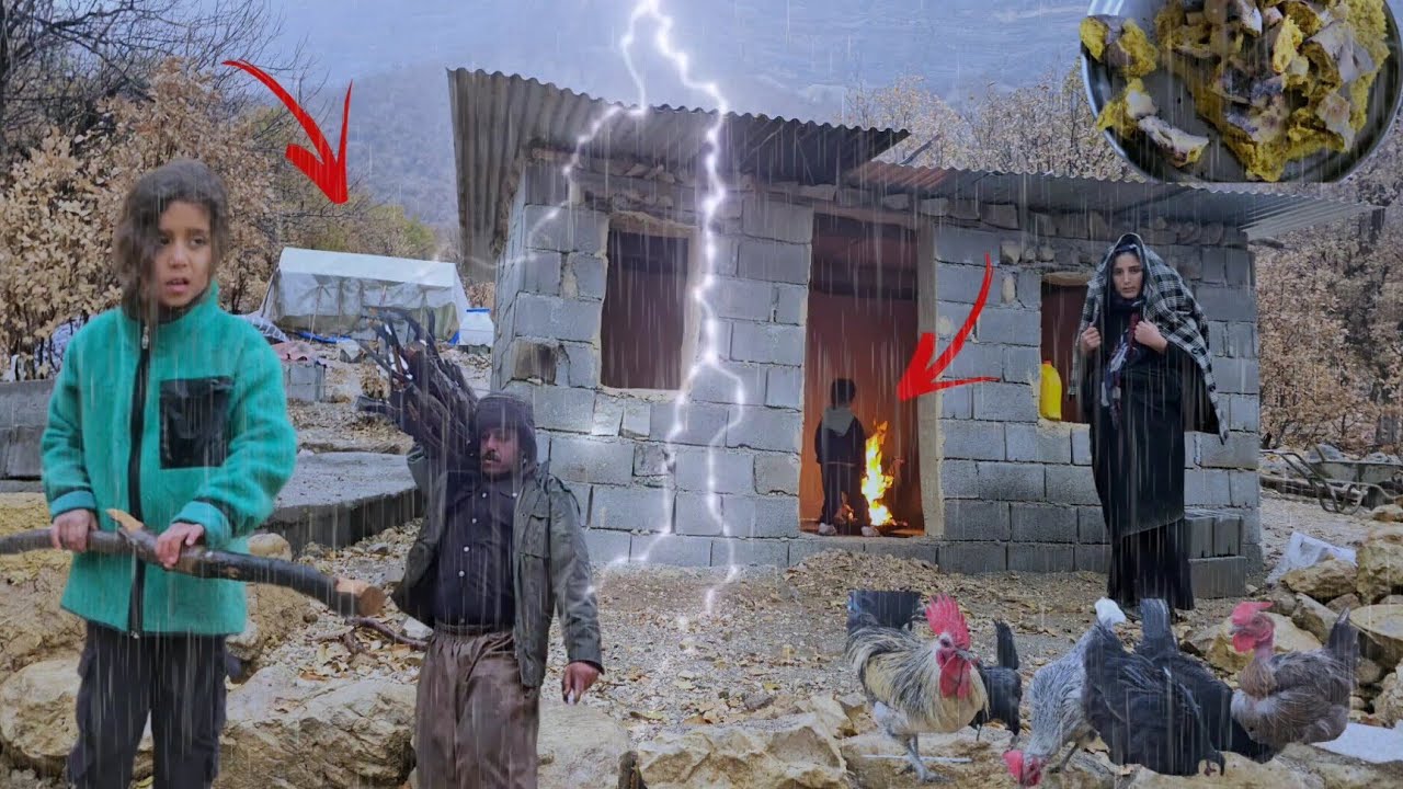 Storm in the Zagros Mountains ⛈️ | The hardest day in the life of Iranian nomads: An 8-year-old girl