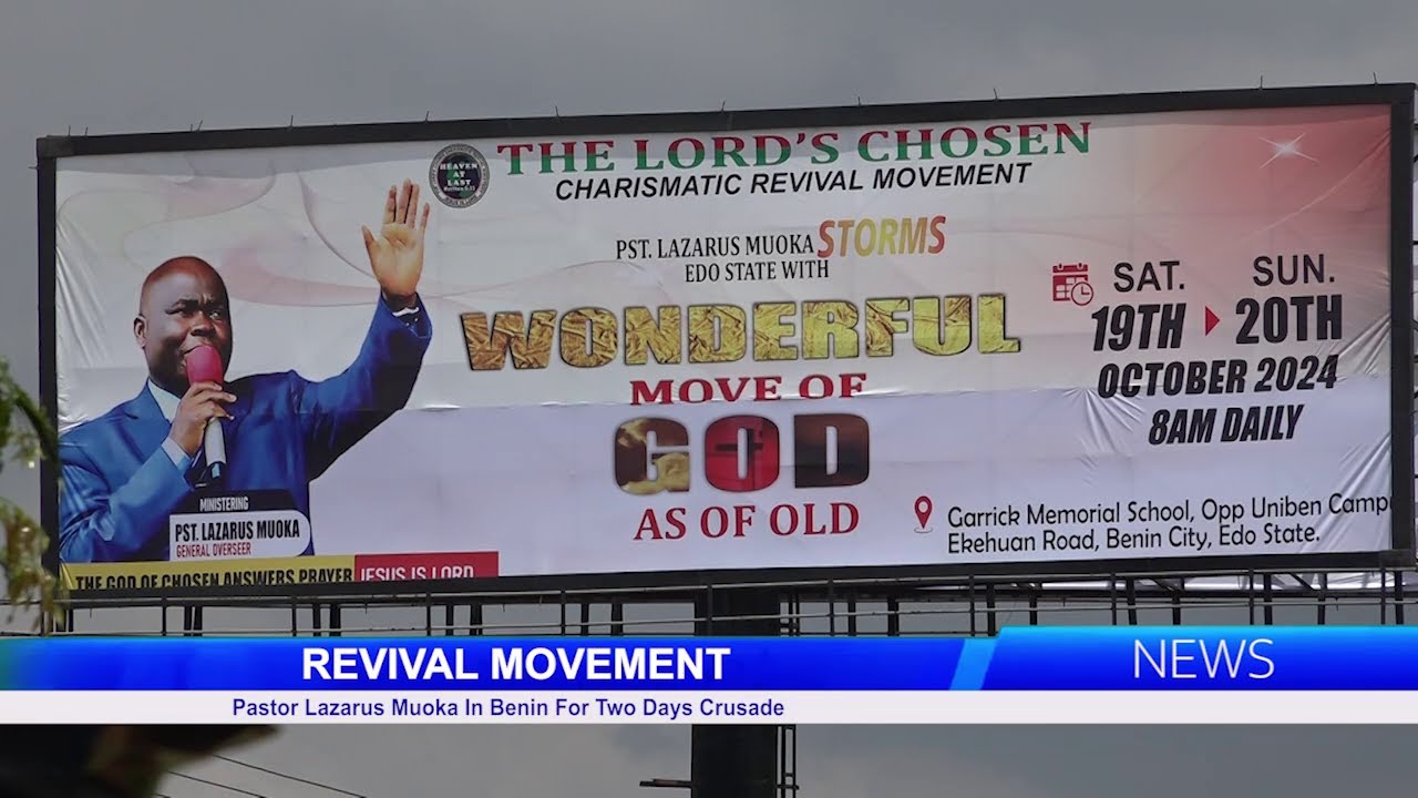 Pastor Lazarus Muoka In Benin For Two Days Crusade