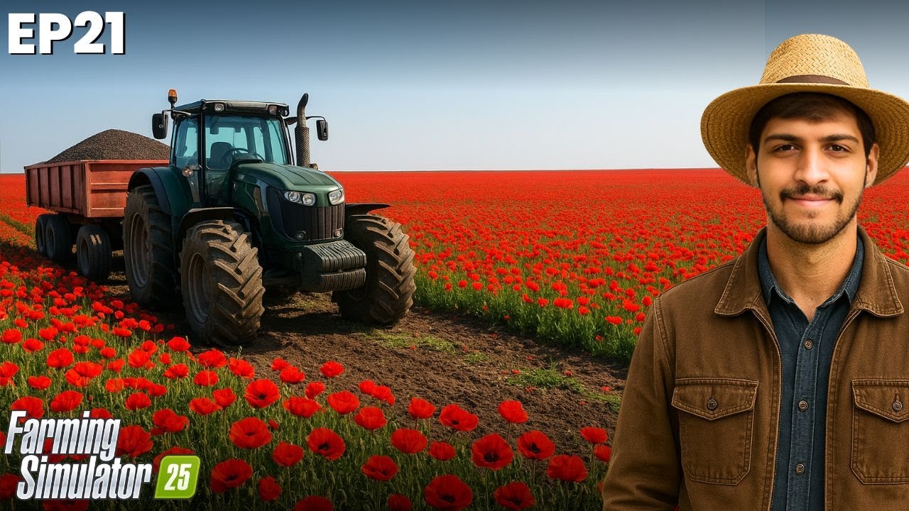 I COLLECTED 2 LAKH DOLLORS POPPY  | 0 TO 100 MILLION | EP21 | FARMING SIMULATOR 25 @TrazyL01