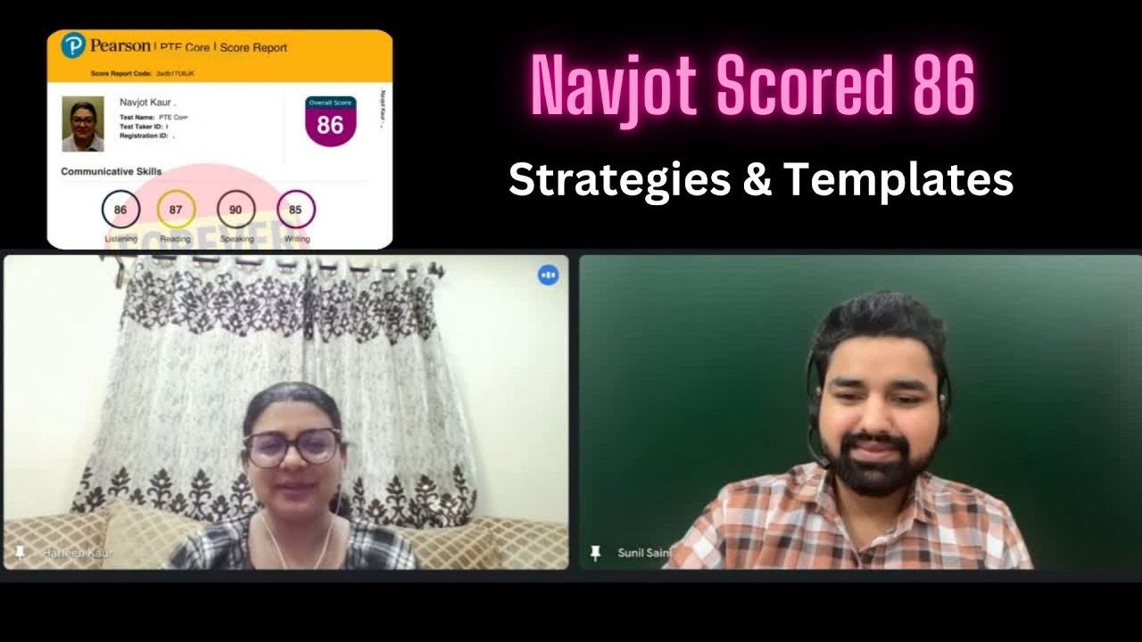 Navjot from Canada scored 86 in PTE | Success story, templates, and feedback