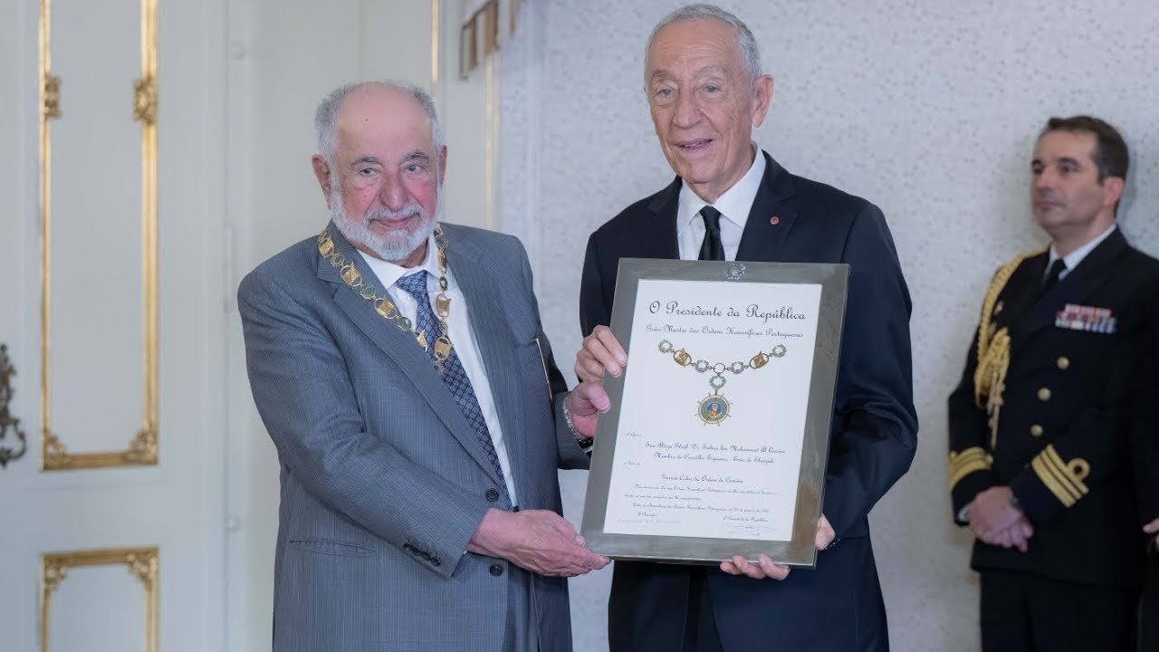 صاحب السمو حاكم الشارقة يتسلم القلادة الكبرى لأعلى وسام شرف ثقافي في البرتغال