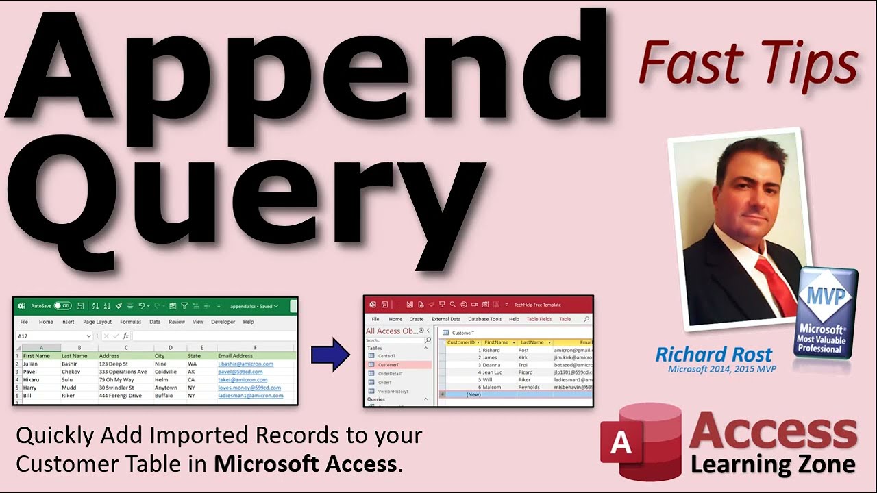 Использование запроса на добавление в Microsoft Access для добавления записей в таблицу