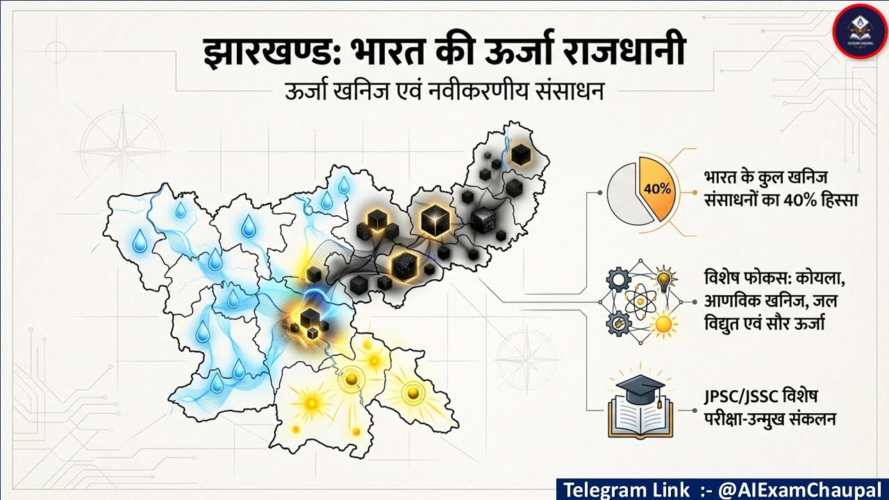 झारखण्ड के ऊर्जा संसाधन | Coal, Uranium, Renewable Energy | JPSC JSSC भूगोल