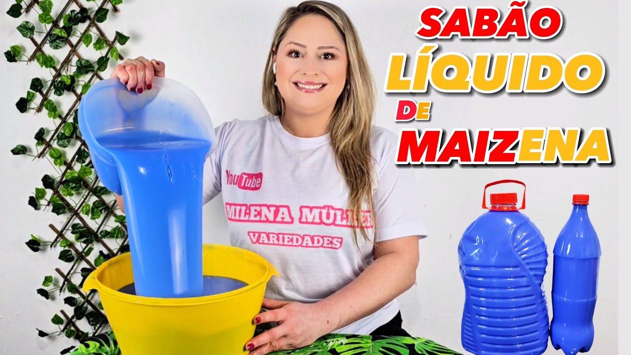 SABÃO LÍQUIDO DE MAIZENA SEM SODA - RÁPIDO,  FÁCIL,  ECONÔMICO- TÁ SEM SABÃO? SE JOGA NA ECONOMIA!