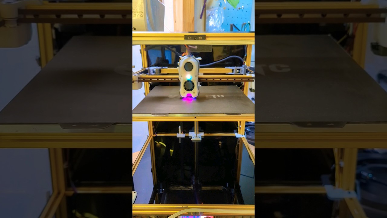 Voron Trident with #cartographer  #beacon #probe doing a bed mesh calibrate. #3dprinting #voron