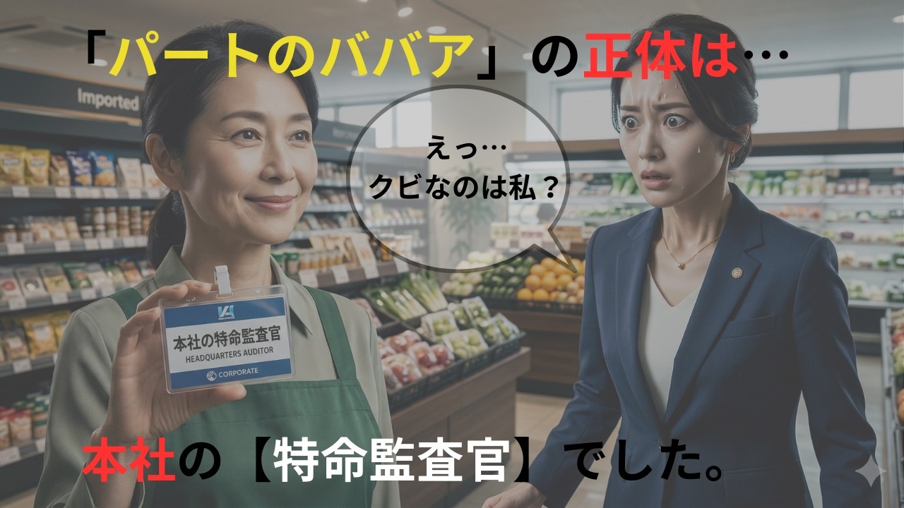 「パートのババアが口を出すな！」と怒鳴り散らすエリート女店長→私の正体が「本社の特命監査官」だと知った瞬間、顔面蒼白に…【スカッとする話/修羅場】