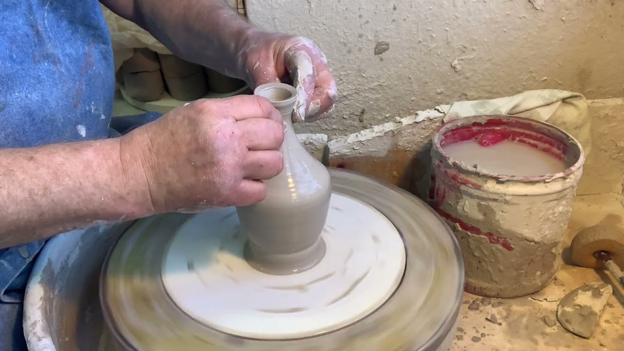 Beginner pottery, throwing narrow forms. Video5 of 10 on becoming a potter.