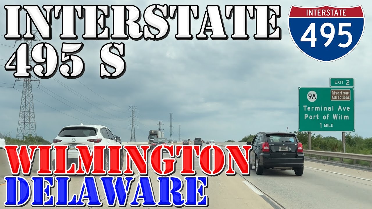 I-495 South - Wilmington - Delaware - 4K Highway Drive