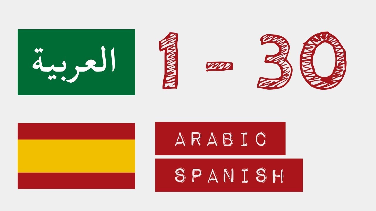 N&uacute;meros de 1 a 30 - &aacute;rabe - Espa&ntilde;ol